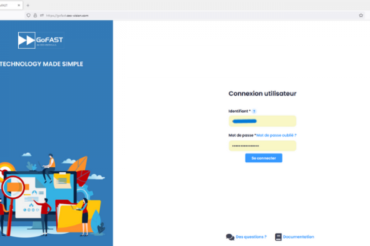 Page de connexion GoFAST 